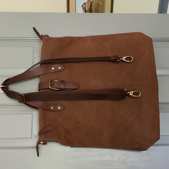 Saccoo Amsterdam Utility Tote Waxed Canvas Shoulder Bag - Picture 6 of 6